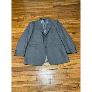 JF J. Ferrar Men's Modern Fit Blazer Gray Sport Coat 2 Button Sz 44L Peak Lapel